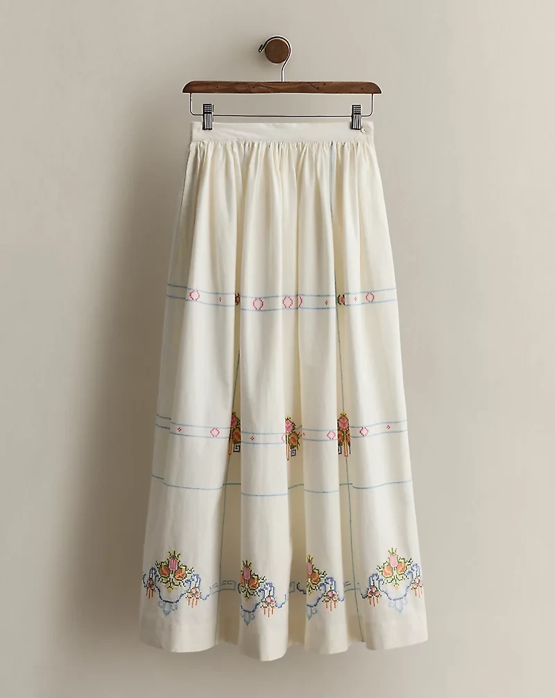 1987 Floral Cotton Skirt - Size 6
