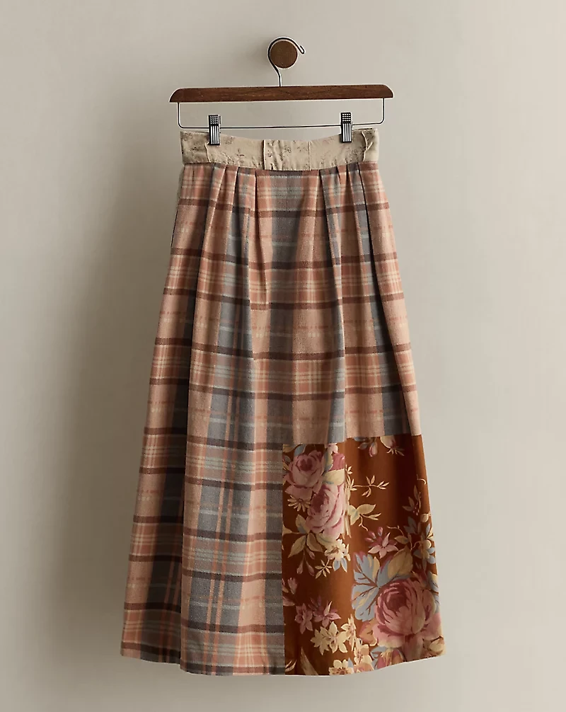 c. 1985 Patchwork Cotton Skirt - Size 6