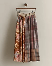 c. 1985 Patchwork Cotton Skirt - Size 6