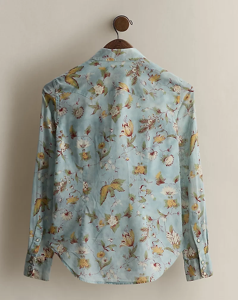 c. 1995 Floral Cotton Shirt - Size 6