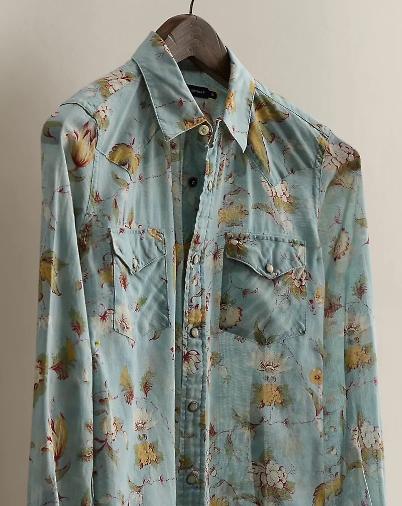 c. 1995 Floral Cotton Shirt - Size 6