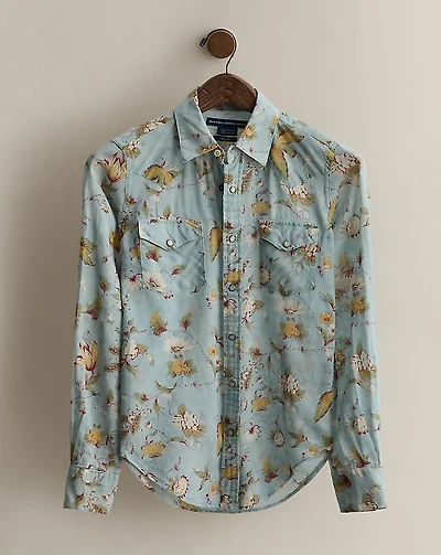 c. 1995 Floral Cotton Shirt - Size 6