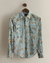c. 1995 Floral Cotton Shirt - Size 6