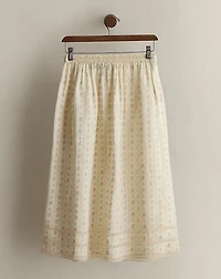 c. 1985 Floral Linen Skirt - Size 10