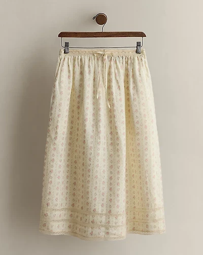c. 1985 Floral Linen Skirt - Size 10