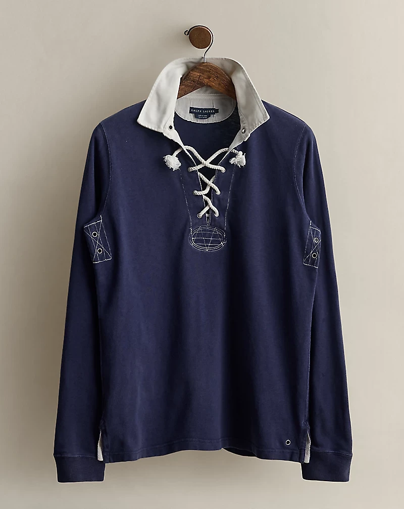 c. 2008 Lace-Up Rugby Shirt - Size L