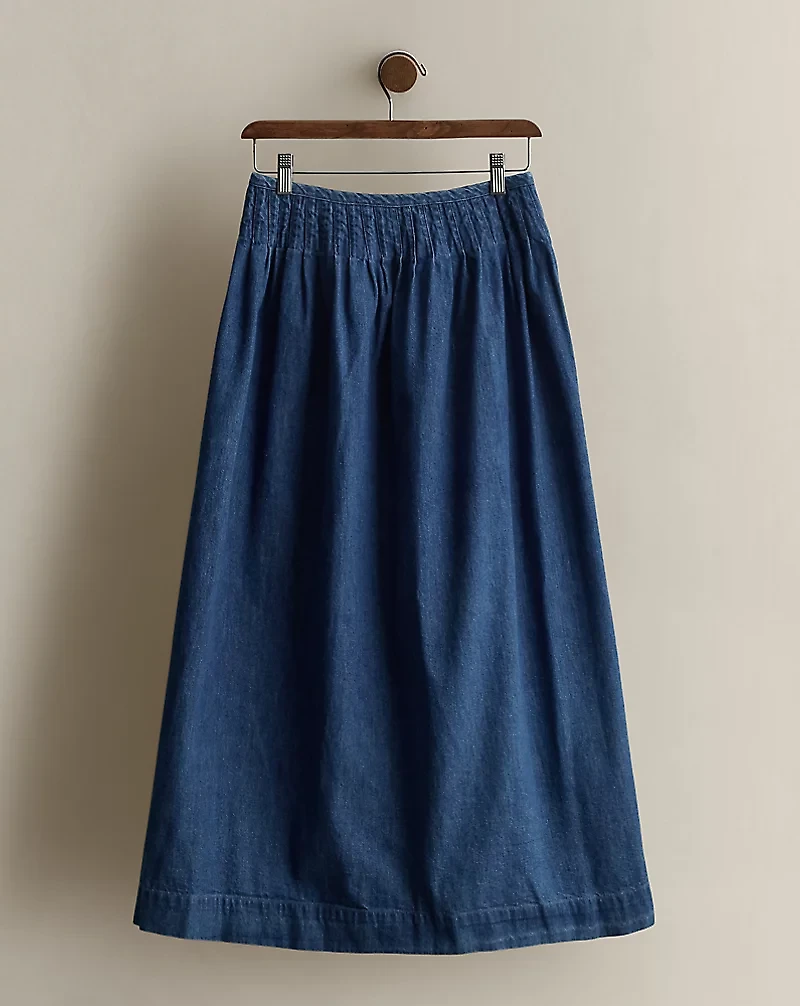 c. 1985 Cotton Denim Wrap Skirt - Size 8