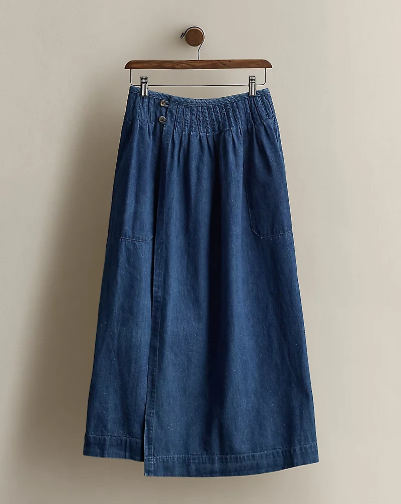 c. 1985 Cotton Denim Wrap Skirt - Size 8