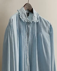 c. 1990 Ruffled Cotton Shirt - Size 4