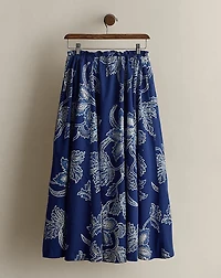 c. 1985 Print Cotton Skirt - Size 6