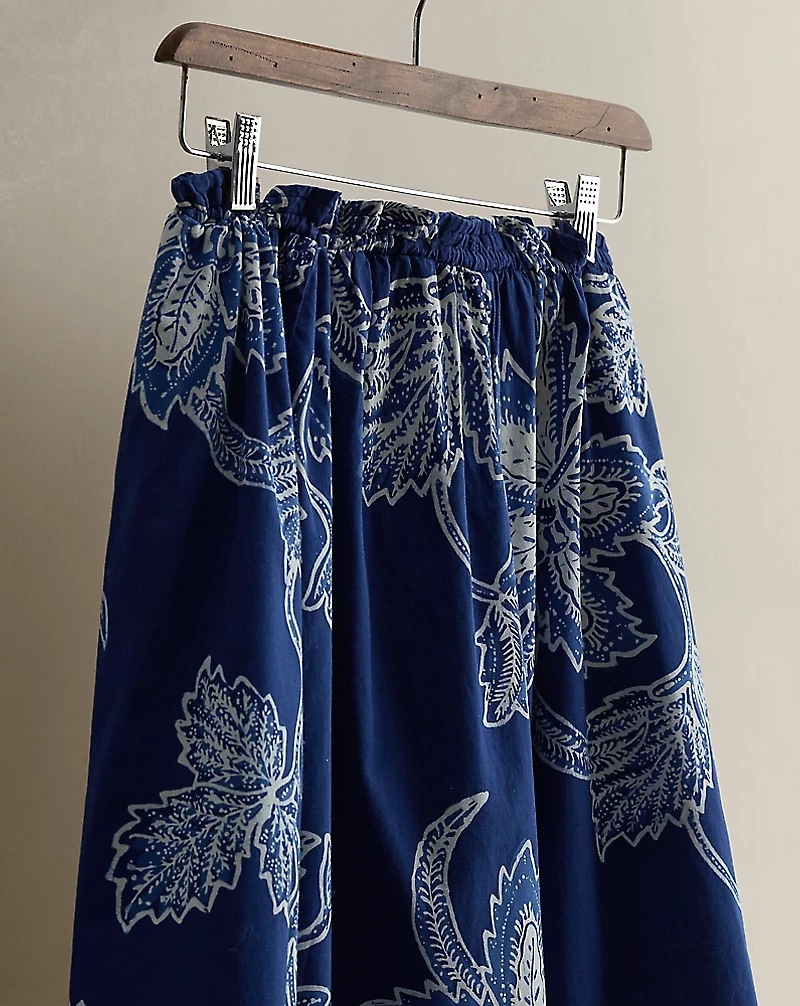 c. 1985 Print Cotton Skirt - Size 6