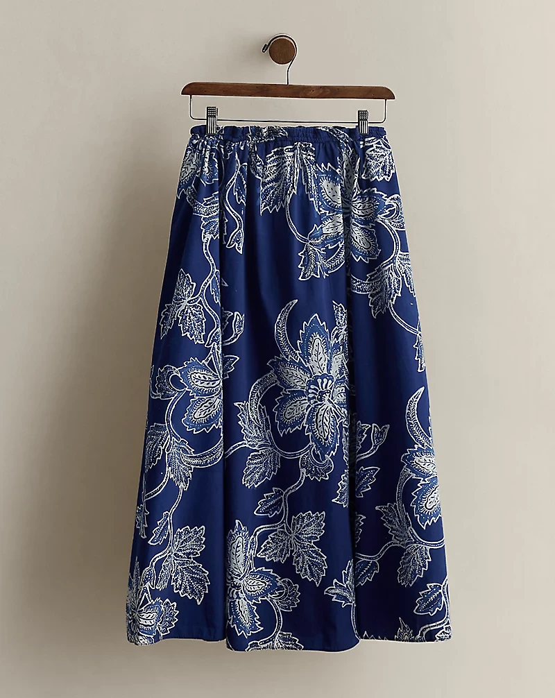 c. 1985 Print Cotton Skirt - Size 6