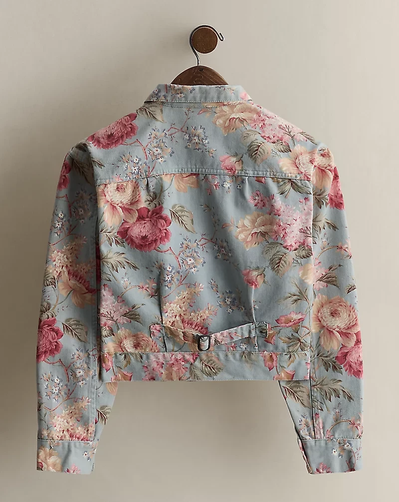 1985 Floral Denim Jacket - Size M