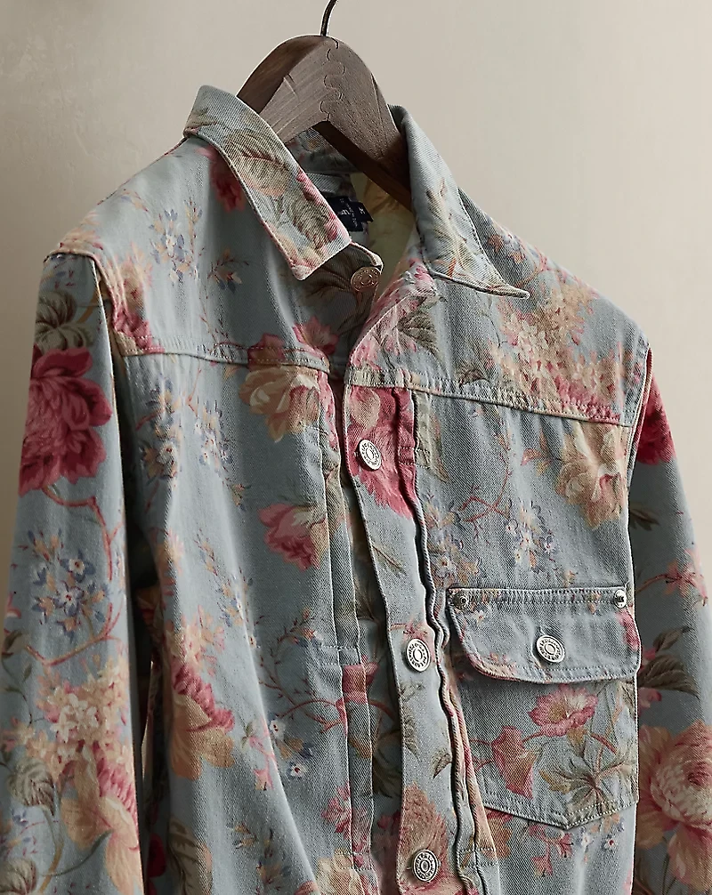 1985 Floral Denim Jacket - Size M
