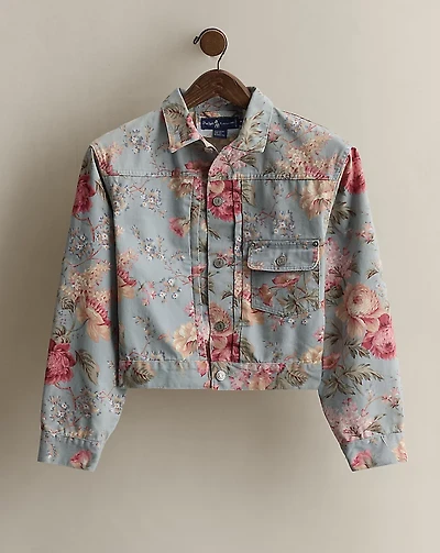 1985 Floral Denim Jacket - Size M
