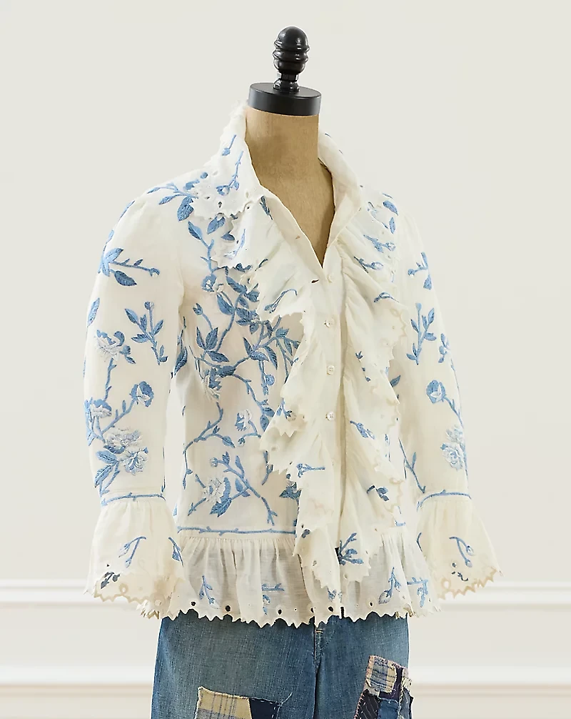 2006 Embroidered Linen Jacket - Size 4