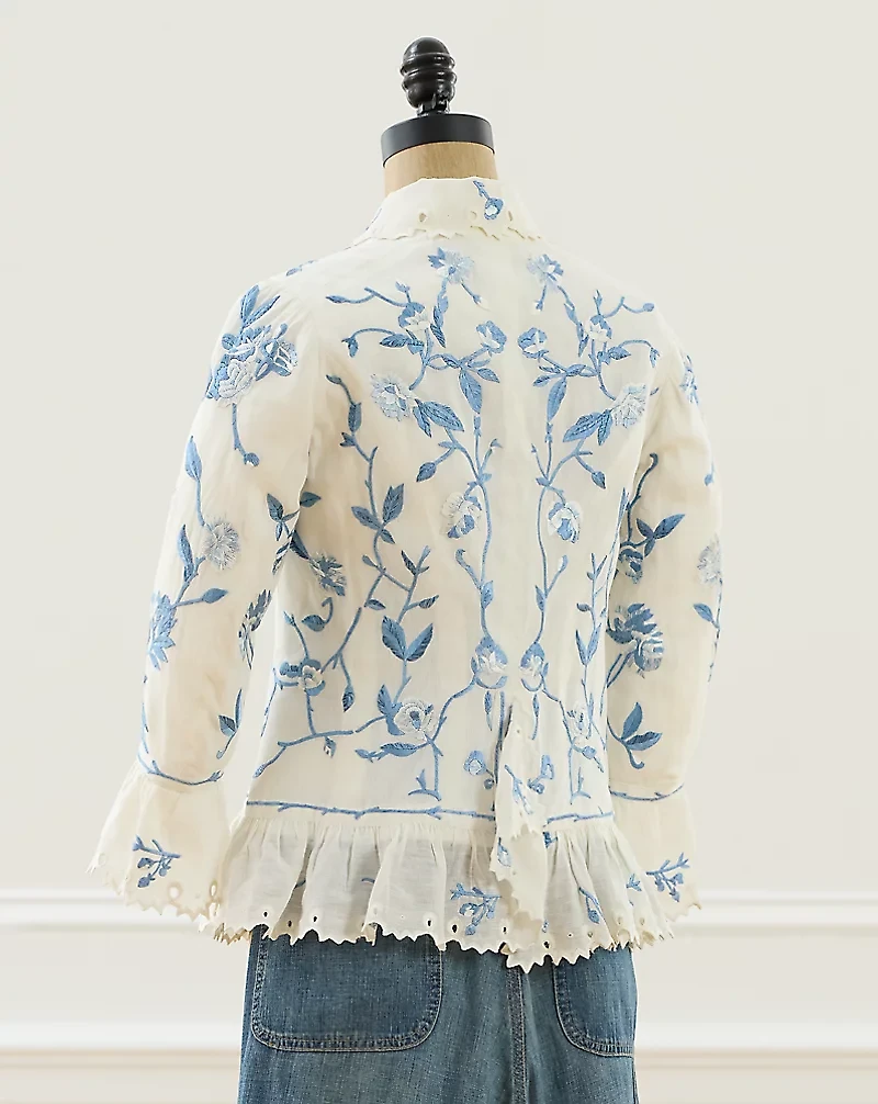 2006 Embroidered Linen Jacket - Size 4