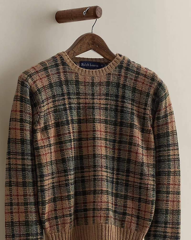 c. 1980s Plaid Crewneck Sweater - Size L