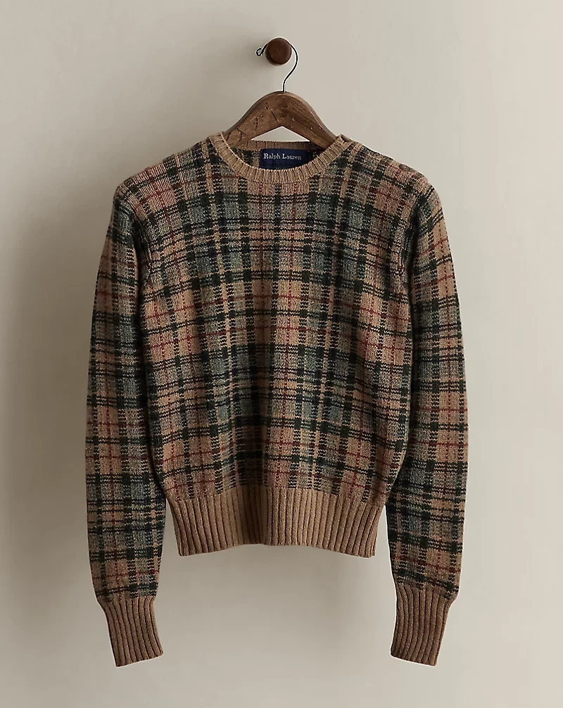 c. 1980s Plaid Crewneck Sweater - Size L