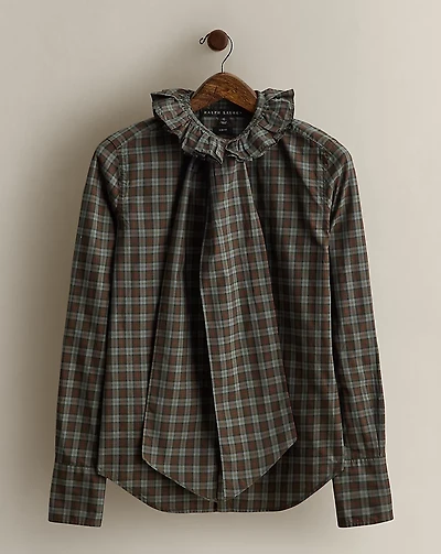 c. 2005 Checked Plaid Blouse - Size 10