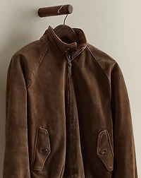 c. 1980s Suede Bomber Jacket - Size 10