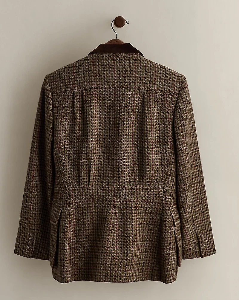 c. 1990 Houndstooth Wool Jacket - Size 8