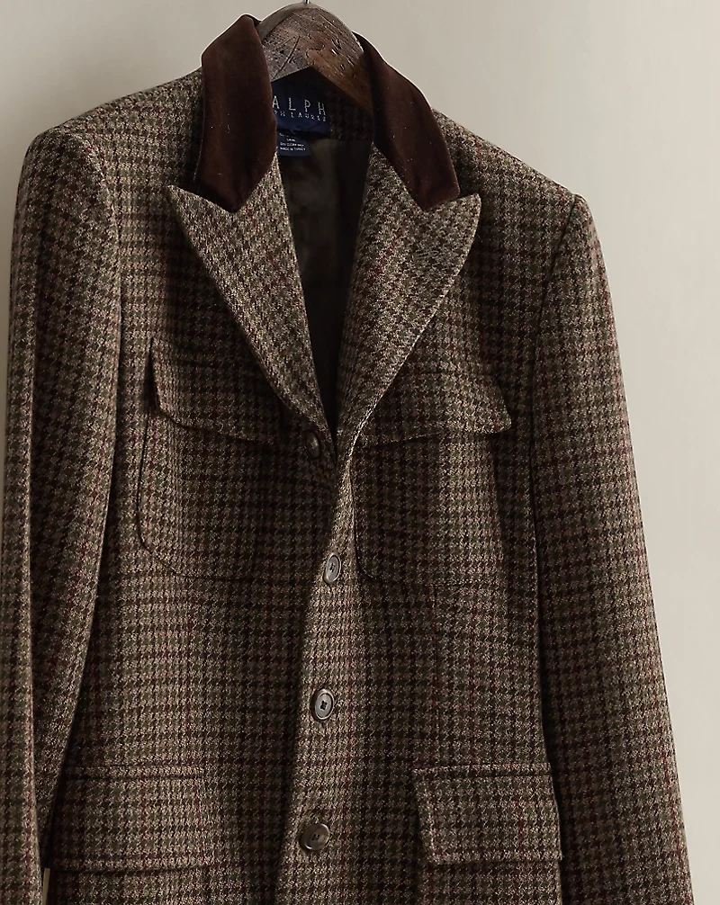 c. 1990 Houndstooth Wool Jacket - Size 8