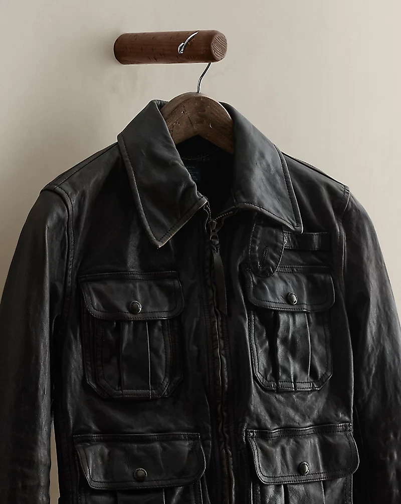 c. 2008 Leather Utility Jacket - Size S