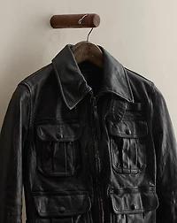 c. 2008 Leather Utility Jacket - Size S