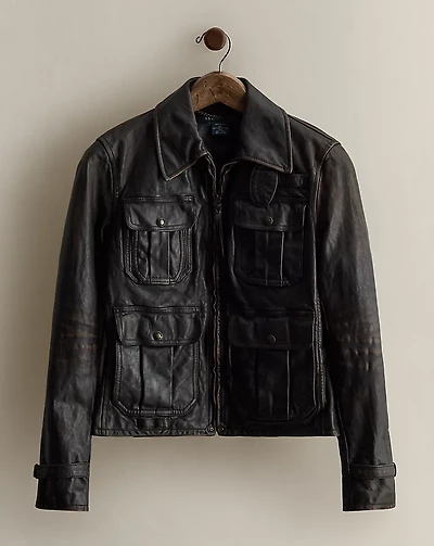 c. 2008 Leather Utility Jacket - Size S