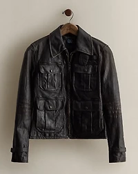 c. 2008 Leather Utility Jacket - Size S