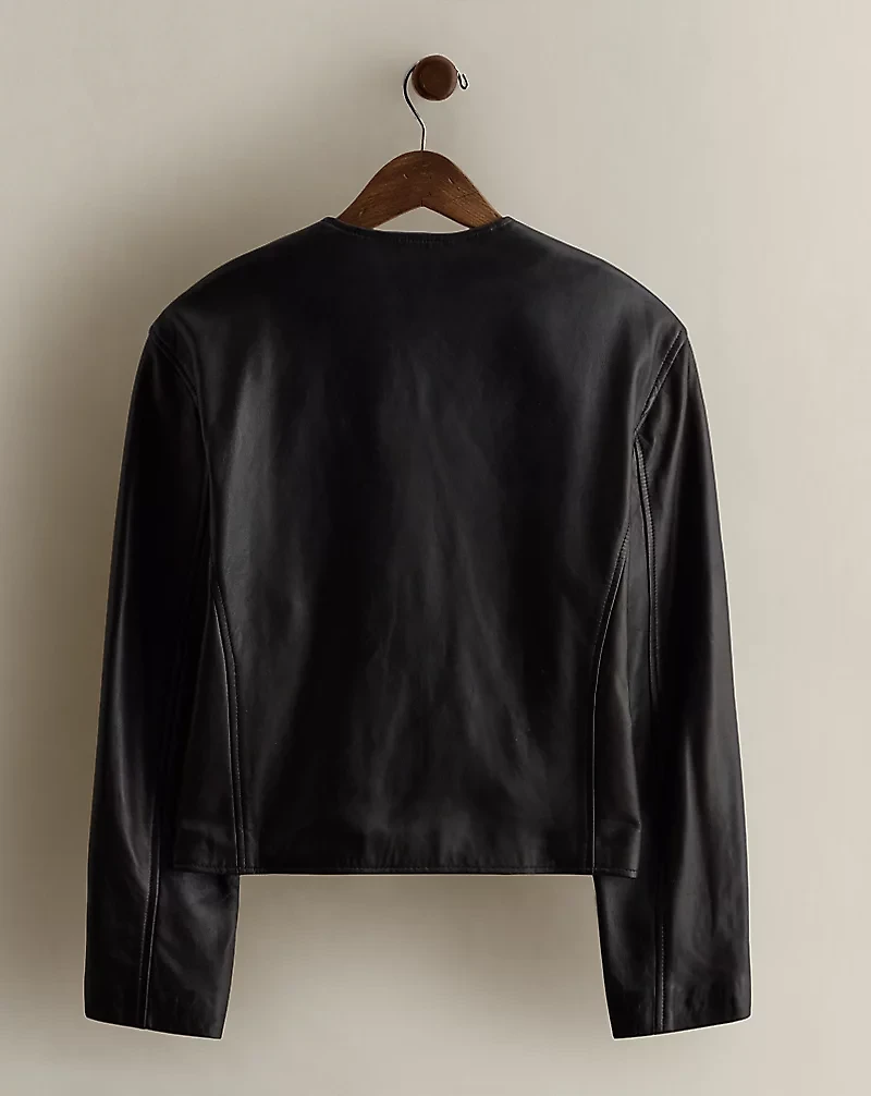 c. 1994 Button Leather Jacket - Size 10