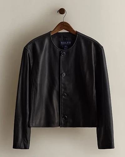 c. 1994 Button Leather Jacket - Size 10