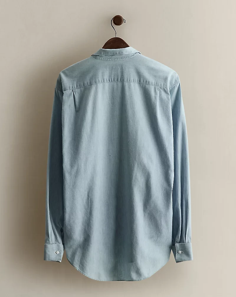 c. 1980s Chambray Blouse - Size 10