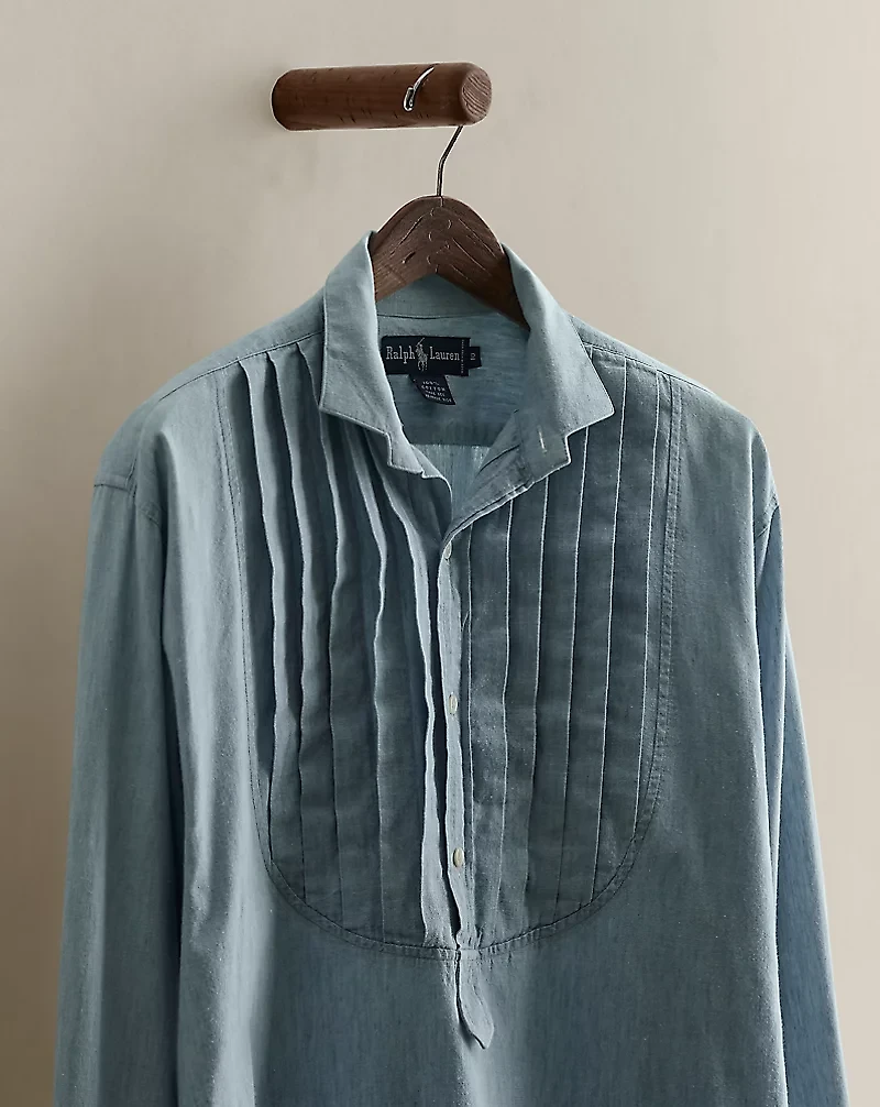c. 1980s Chambray Blouse - Size 10