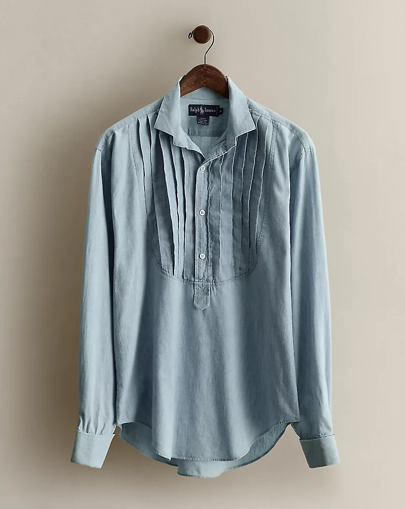 c. 1980s Chambray Blouse - Size 10