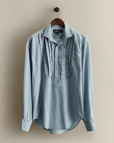 c. 1980s Chambray Blouse - Size 10