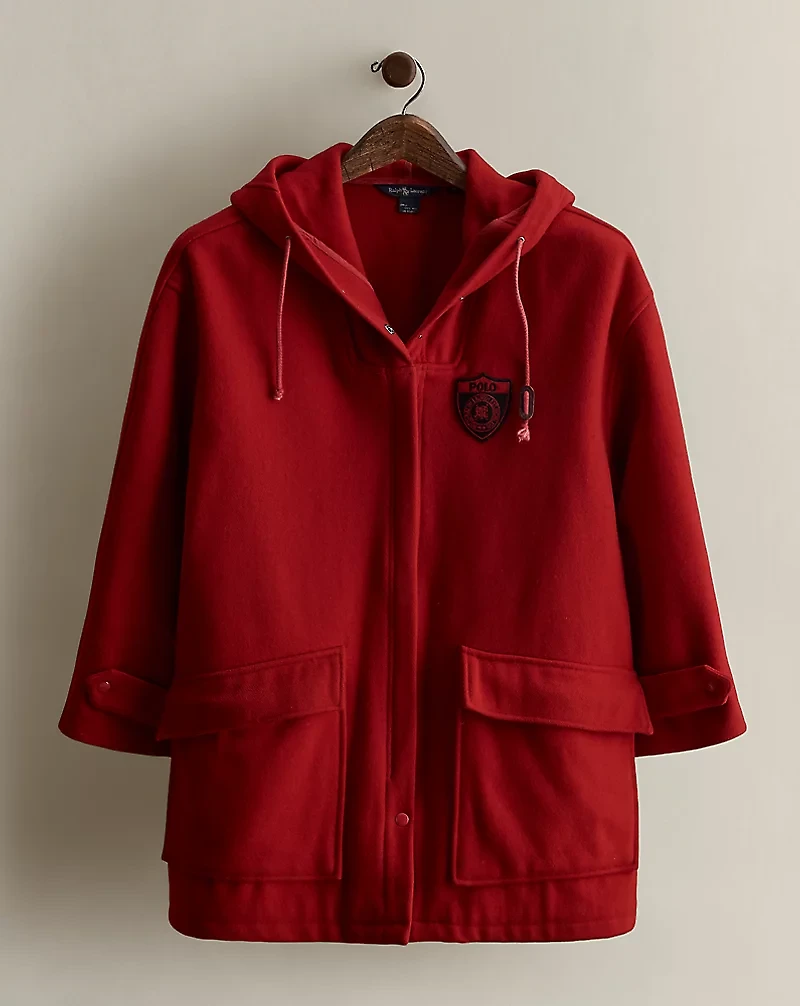 c. 1980s Hooded Wool Coat - Size S