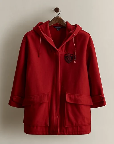 c. 1980s Hooded Wool Coat - Size S