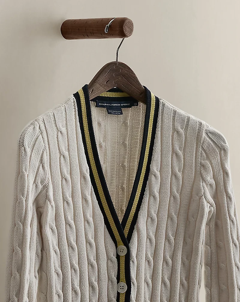 c. 1995 Cable Cotton Cardigan - Size XS