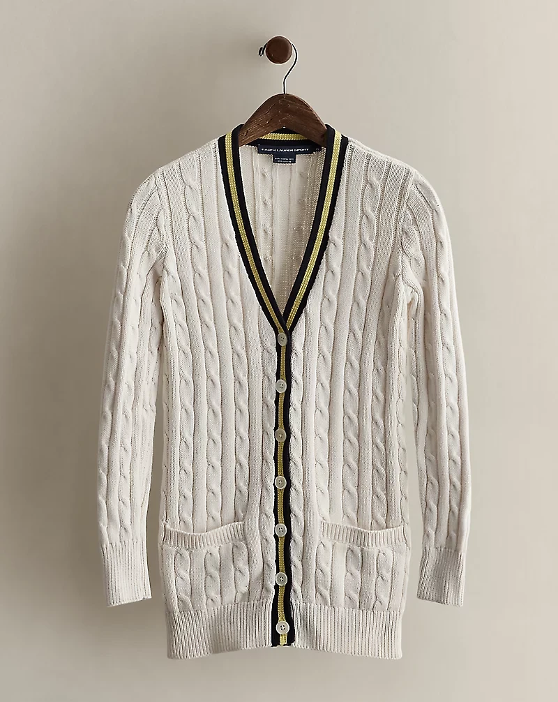 c. 1995 Cable Cotton Cardigan - Size XS