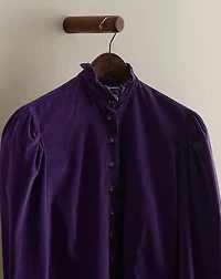 c. 1980s Cotton Corduroy Blouse - Size 6