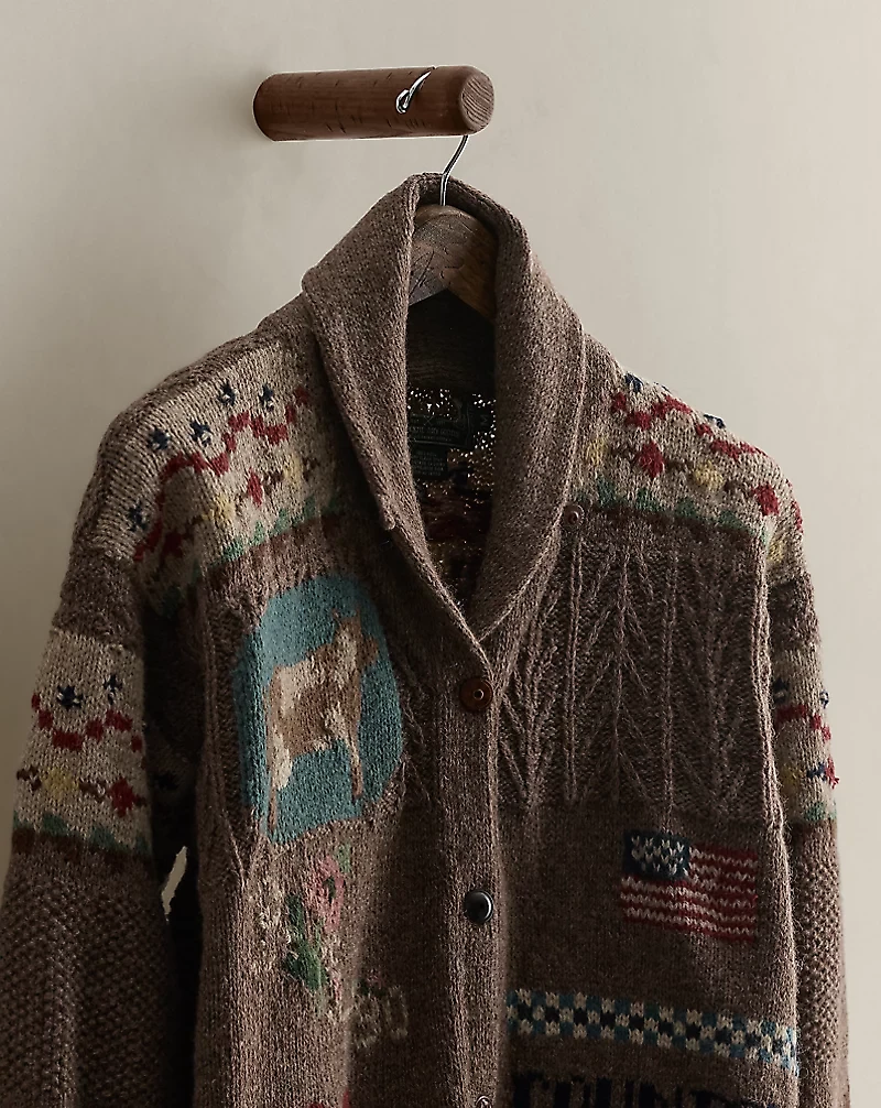 c. 1990 Wool Shawl Cardigan - Size M