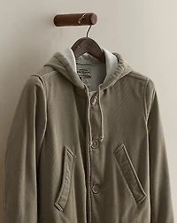 c. 2000 Cotton Hooded Coat - Size S