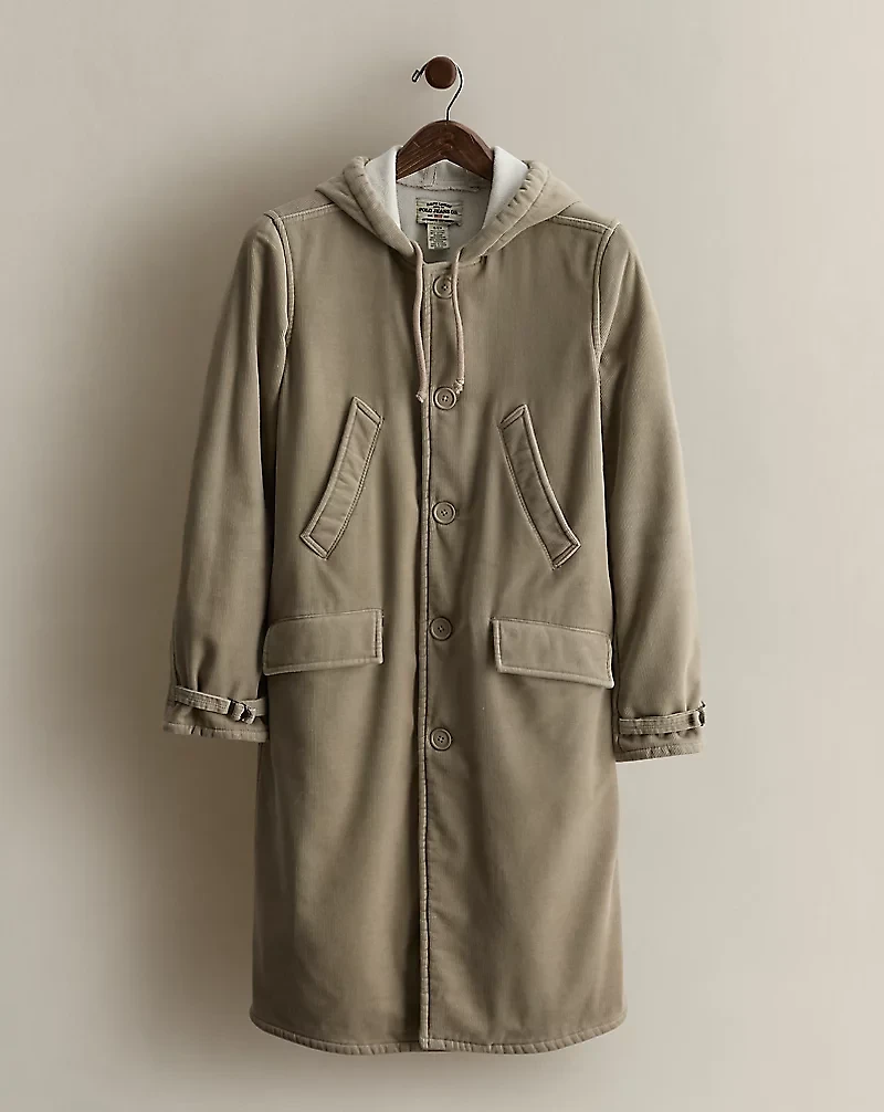 c. 2000 Cotton Hooded Coat - Size S