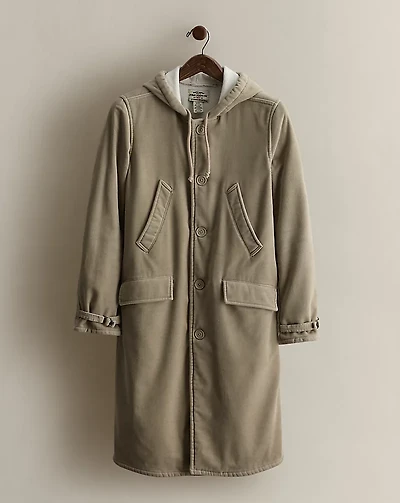 c. 2000 Cotton Hooded Coat - Size S