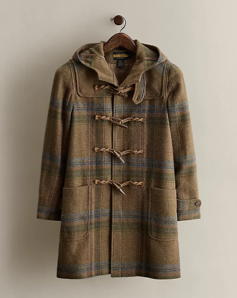 c. 2007 Plaid Wool Duffel Coat - Size 2
