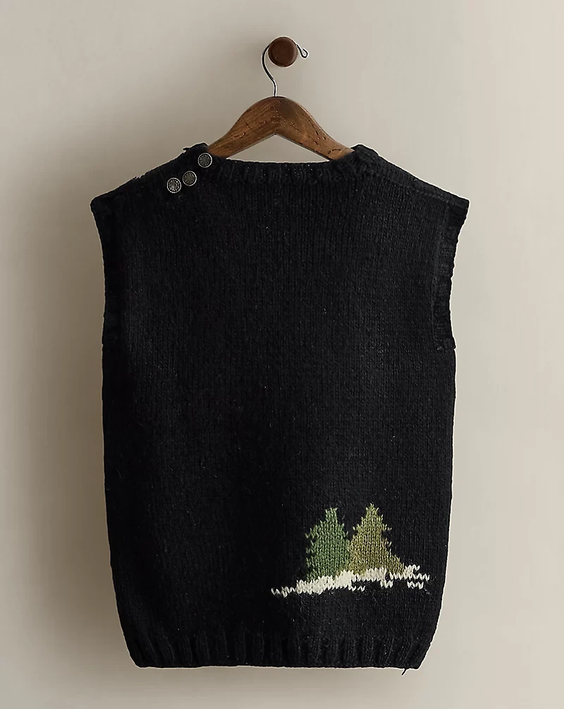 1983 Intarsia-Knit Sweater Vest - Size M