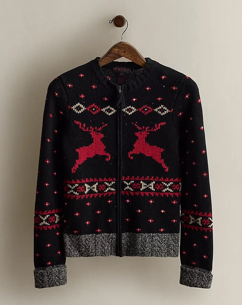 c. 1994 Lambswool Zip Cardigan - Size M