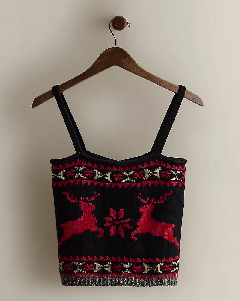 c. 1994 Wool Reindeer Tank Top - Size M